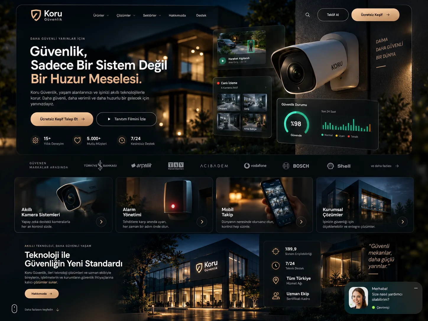 Güvenlik Sistemleri sektörü için Kayseri web tasarım örneği — Güvenlik sistemleri tanıtım sitesi | ACC Teknoloji