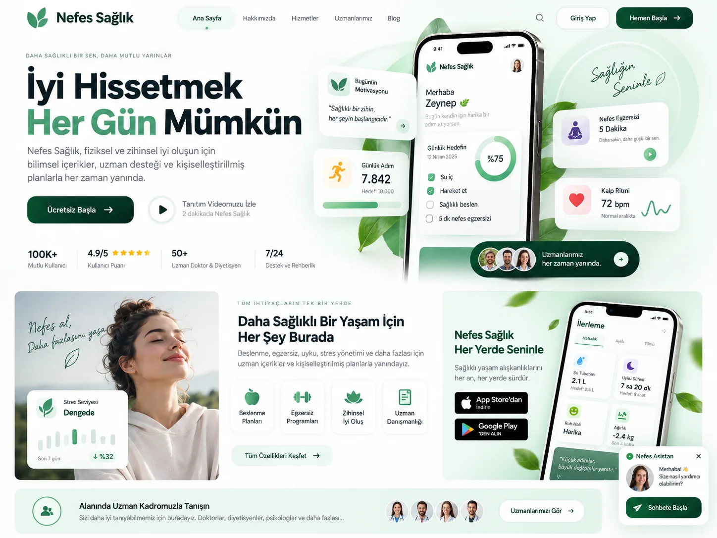 Sağlık & Wellness sektörü için Kayseri web tasarım örneği — Sağlık & wellness randevu sitesi | ACC Teknoloji